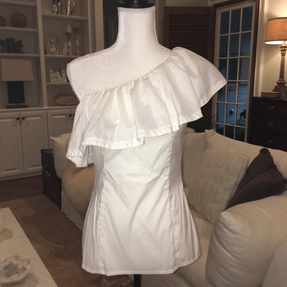 Trina Turk One Shoulder Ruffle Top - Picture 2 of 6